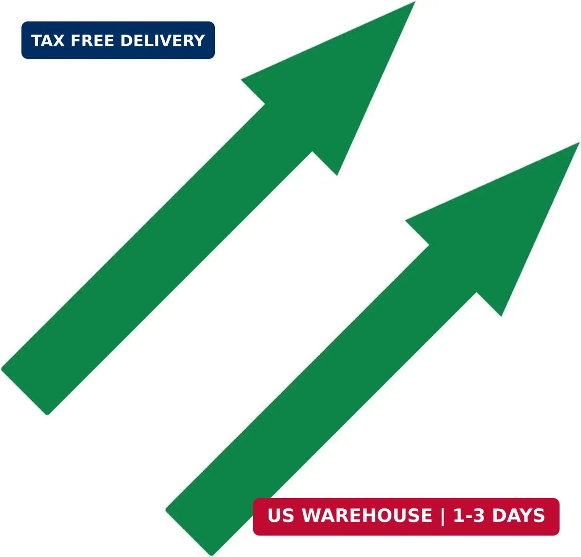 8 x 2 inch Green Arrow Sign Stickers, 12 Pack Waterproof PVC Removable Self Adhe