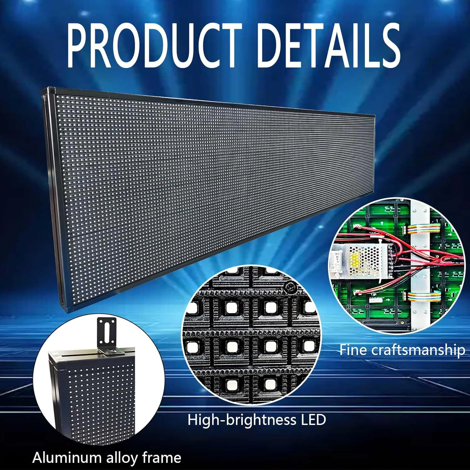 Programmable LED Scrolling Sign 77&Prime;x20&Prime; Waterproof APP Control for Business