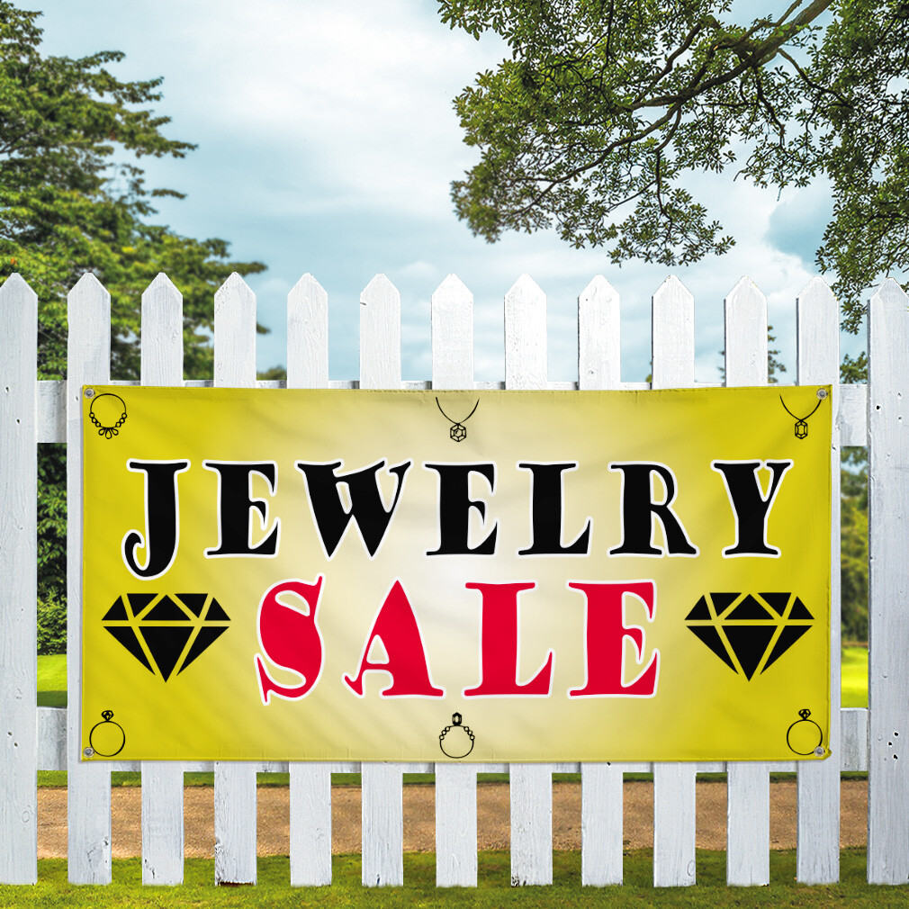 Vinyl Banner Multiple Sizes Jewelry Sale Outdoor Advertising Printing A Business