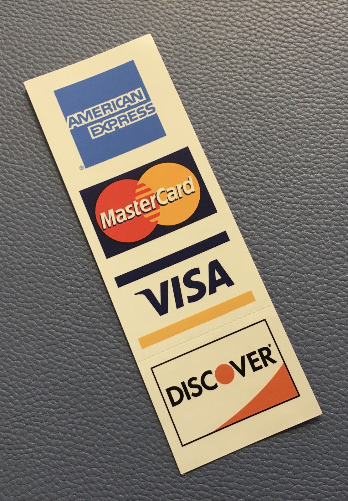 SIGN GLOSSY DURABLE STICKER BUSINESS American Express VISA MASTERCARD DISCOVER