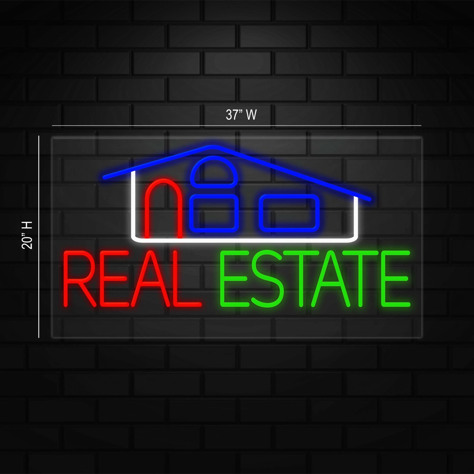 Real Estate Neon Sign for Retail Displays | LED Flex Neon | 32&Prime;W x 13&Prime;H x 1&Prime;D