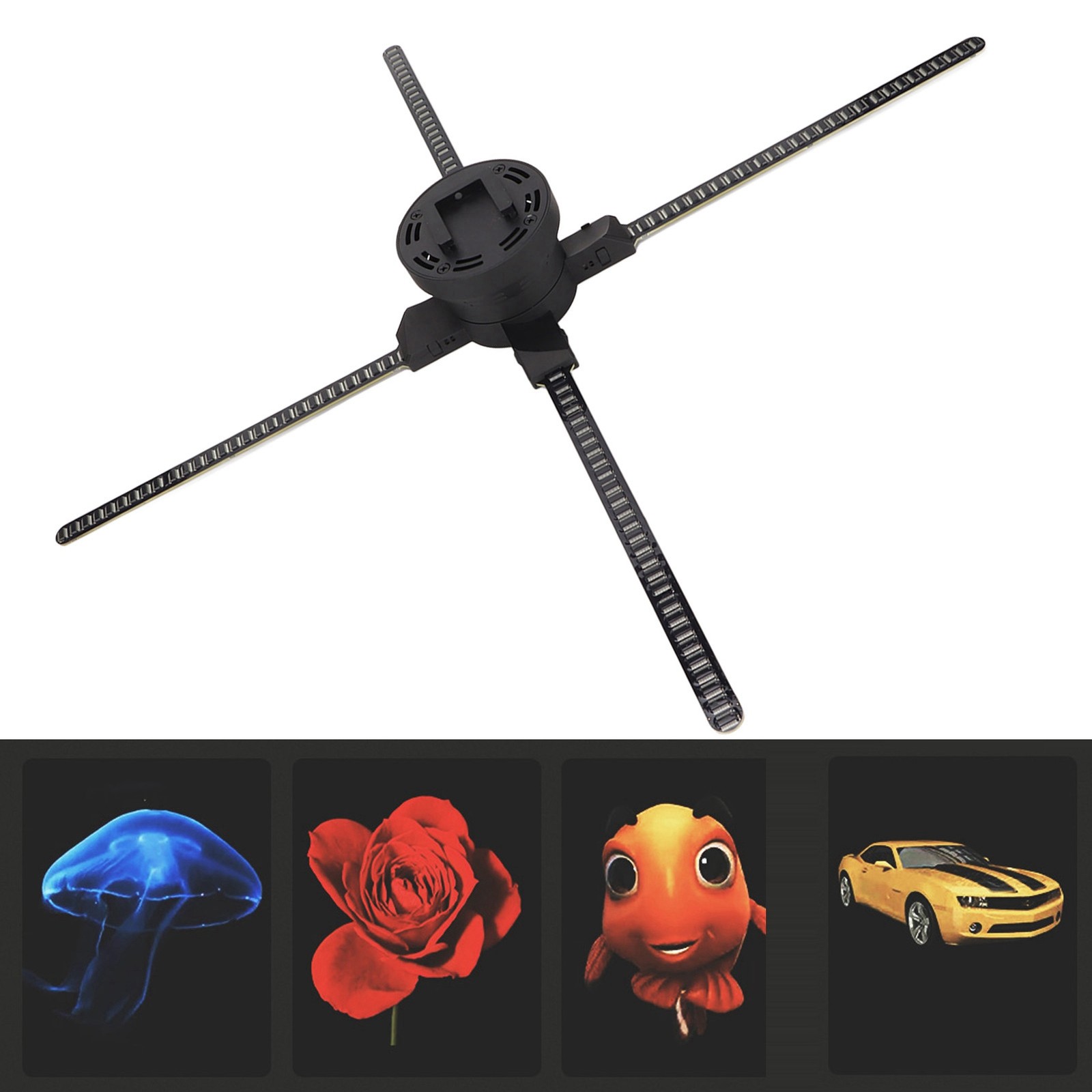 3D Hologram Fan 25.2&Prime; 768 LED 1024x768P with Audio & Multi-Unit Splicing