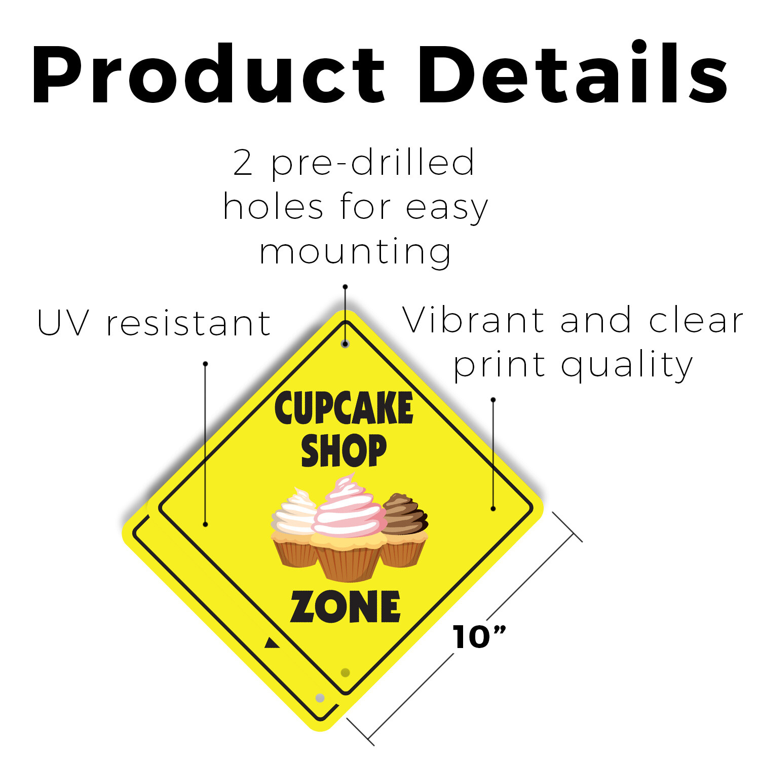 Cupcake Shop Plastic Street Sign Crossing Xing Gift Novelty Funny