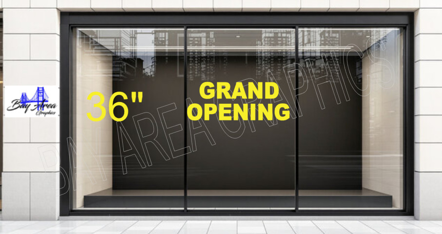 Grand Opening Window Sign Vinyl Decal Waterproof Outdoor Storefront Advertising