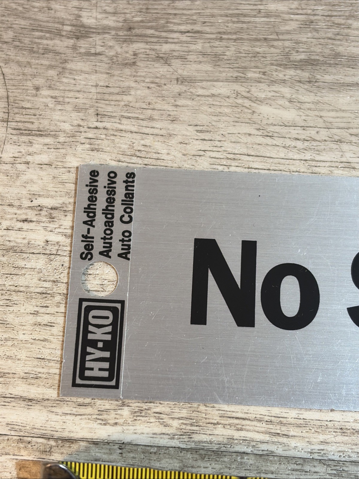 No Solicitors Sign Metallic Sticker HY-KO Self-Adhesive 8.5”x2” Decal BRAND NEW!