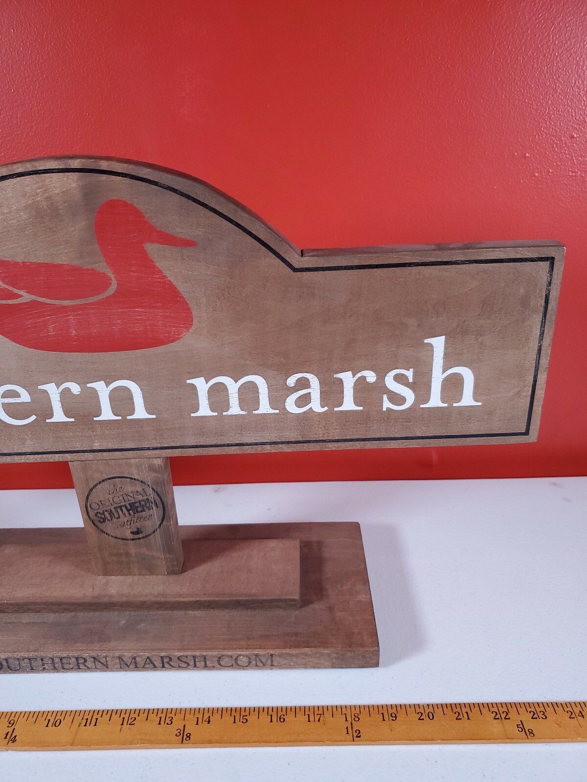SOUTHERN MARSH Wooden Store Display Sign Red Duck, Clothing Used Fixture [CB22]