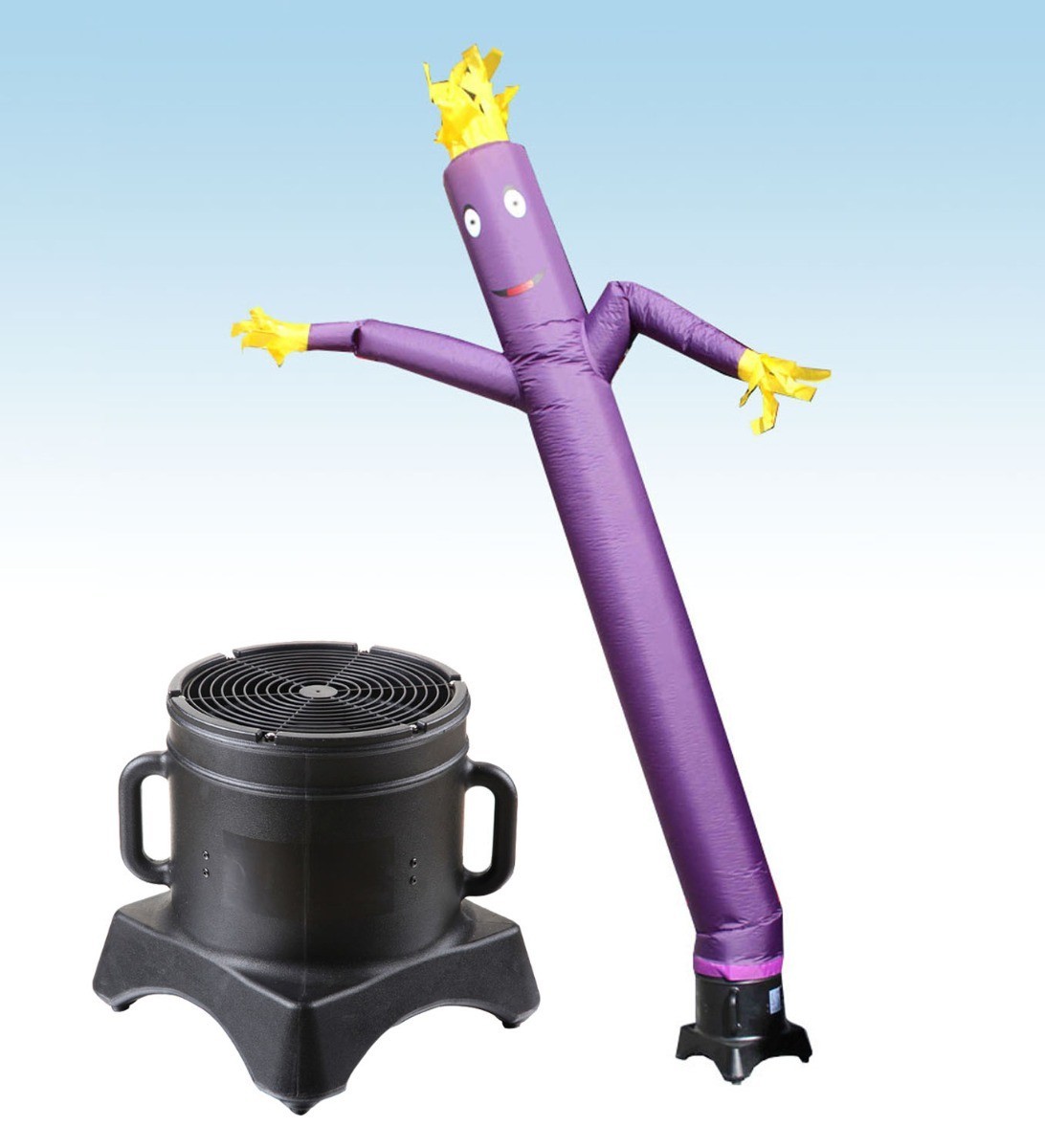 Advertising Inflatable Tube Man 12ft Purple Blow Up Wavy Flailing with Blower