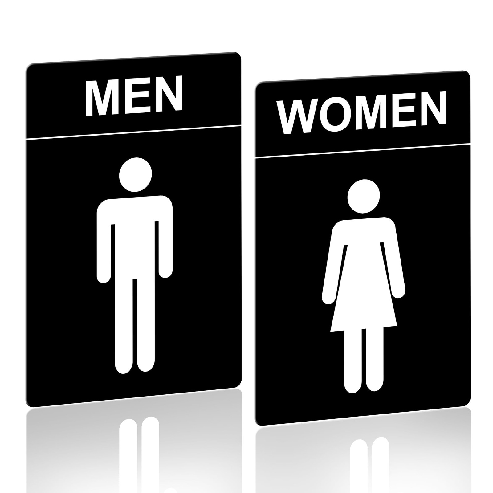Restroom Sign – (2 Pack) 9&Prime;x6&Prime; Women and Men for Business with Strong Self-Ad
