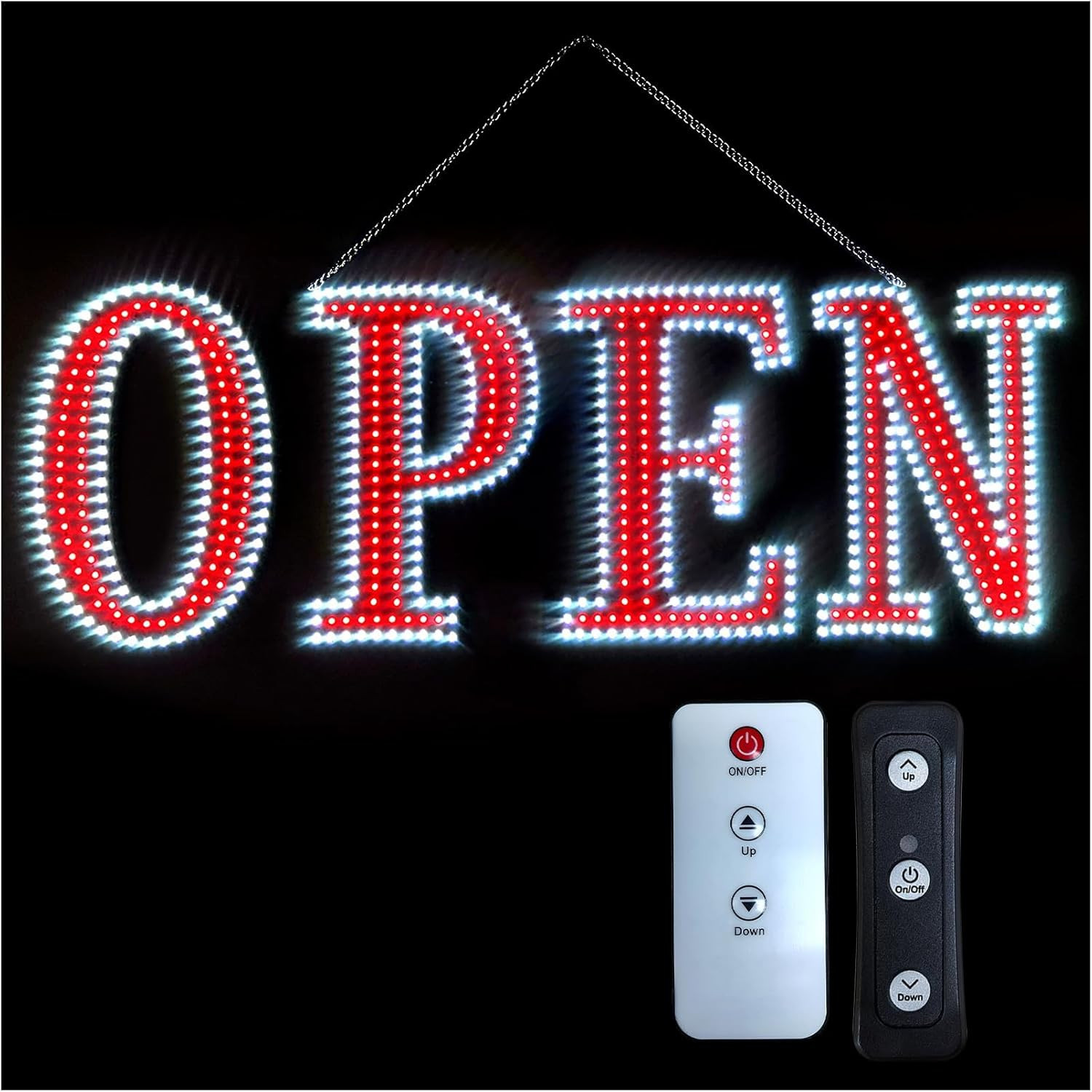 Super Bright 48&Prime; LED Open Sign with Remote & 10 Brightness Levels for Business