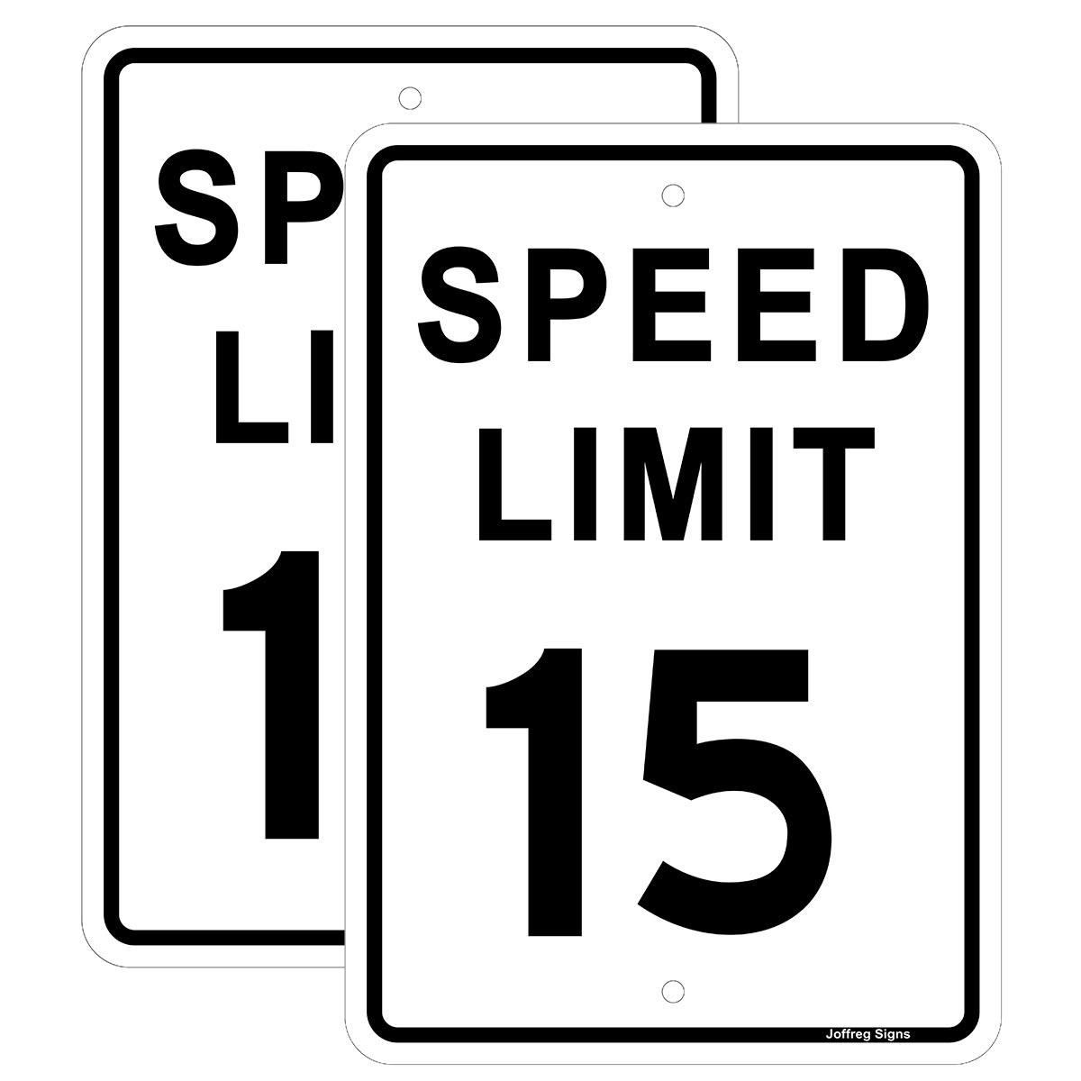 2 PCS 17×12 Inch Speed Limit 15 MPH Reflective Aluminum Alert Security Sign