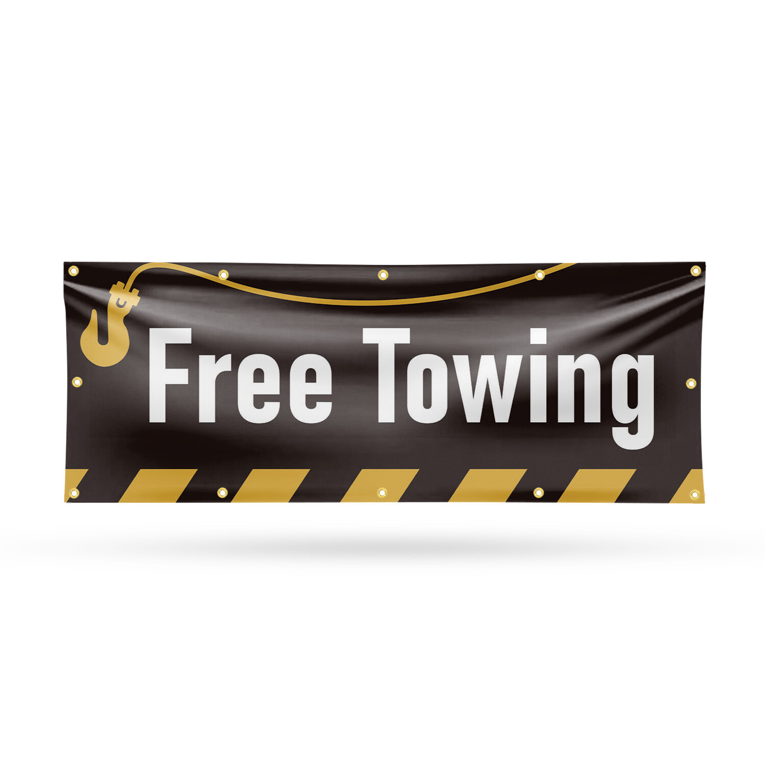 Free Towing 13 oz Vinyl Banner Sign with Metal Grommets Heavy-Duty Single-Sided