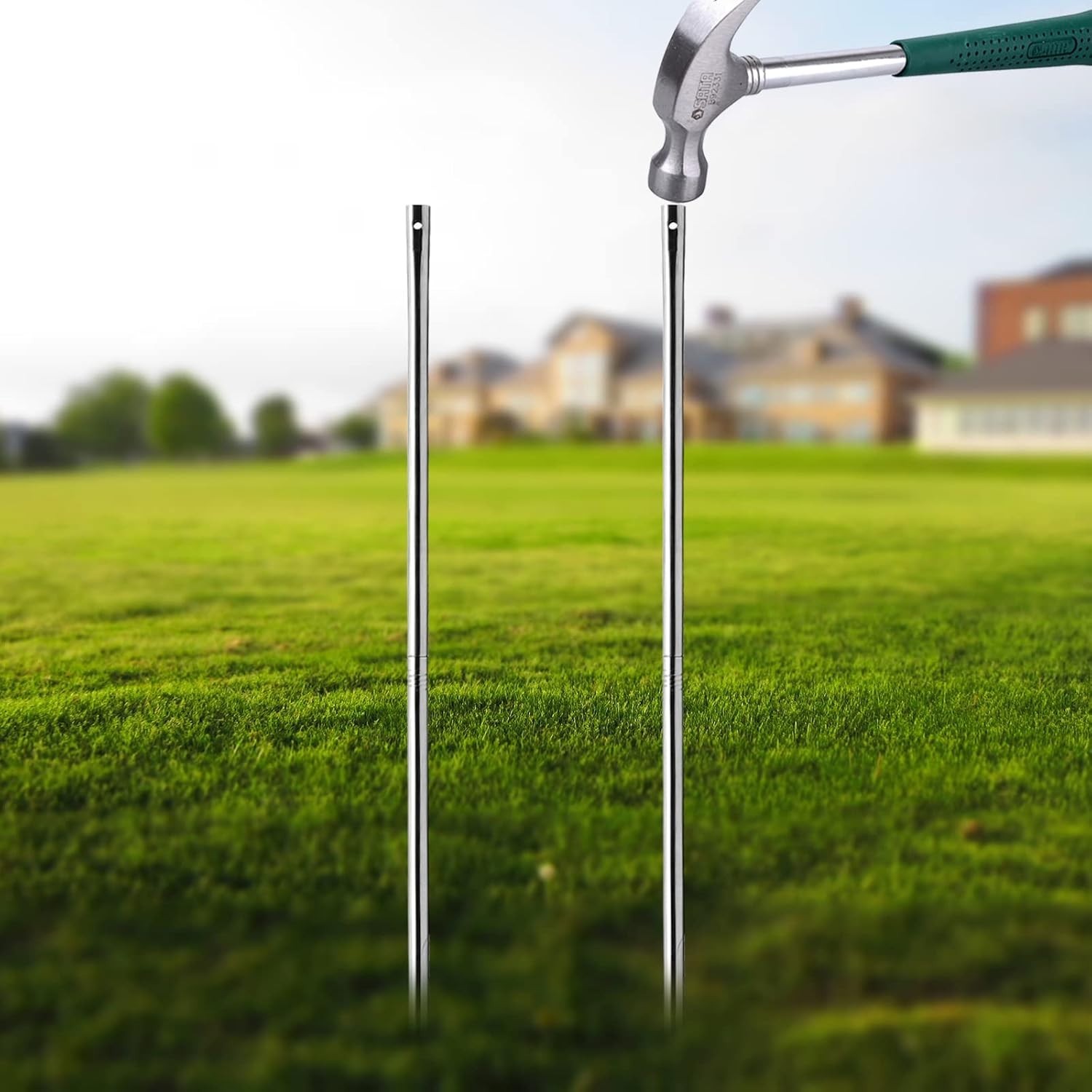 4 Count Stainless Steel Yard Sign Stakes – Easy Installation, 2.3 Feet Long