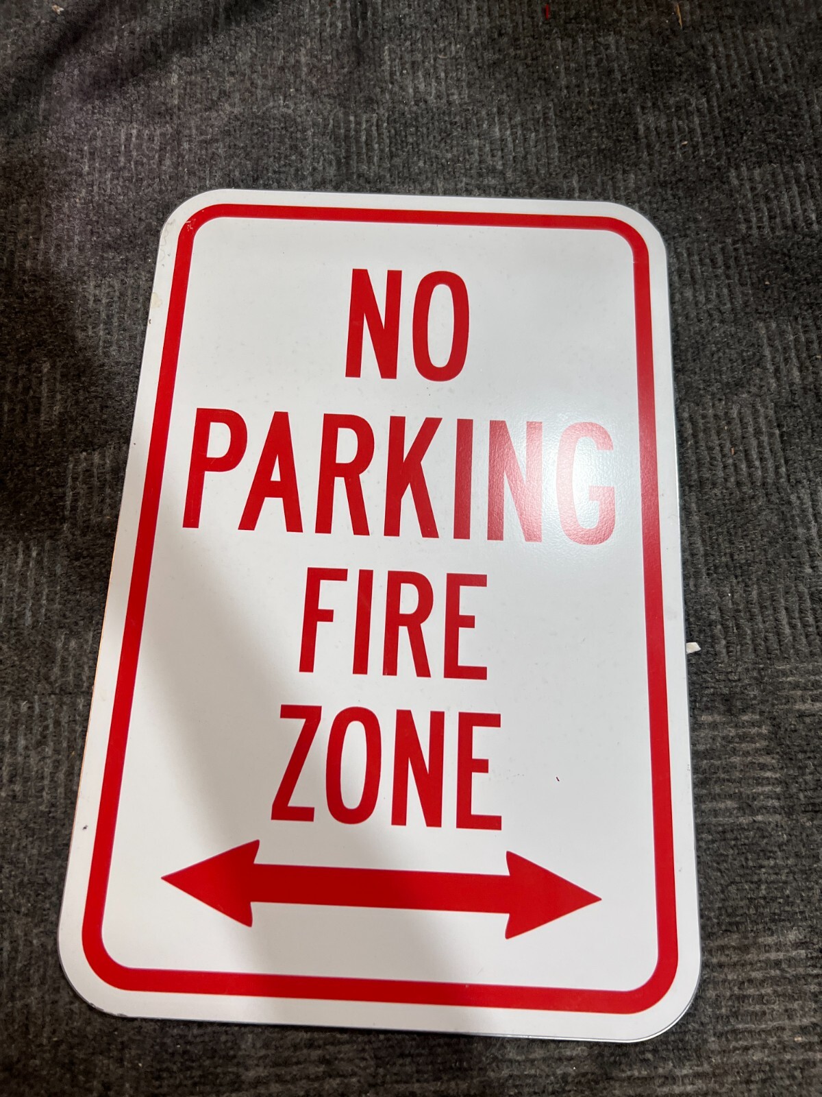 (QTY 6) No Parking Fire Zone with Double Arrow Aluminum Sign