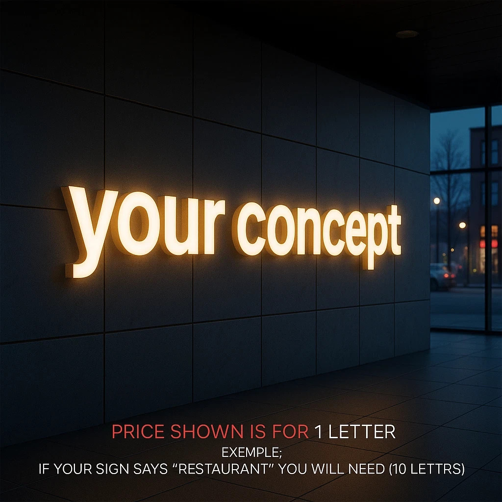 𝑵𝓙̶ Jersey Custom Storefront 3D Channel Letters – LED Front, Back & Non-Lit