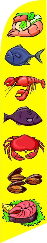 SEA FOOD mix Premium quality swooper feather flag vertical banner sign 8839C