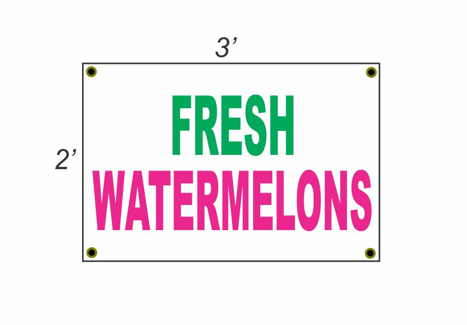 2×3 FRESH WATERMELON Pink White & Green Banner Sign NEW Discount Size & Price