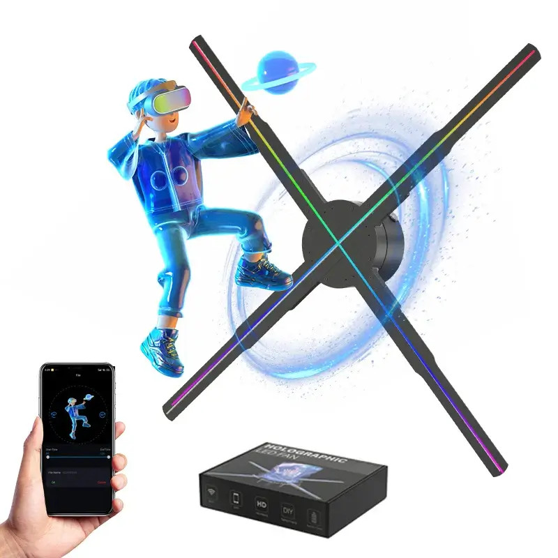 3D Hologram Fan LED Display Advertising Projector Shop Video Sign 3D Hologram