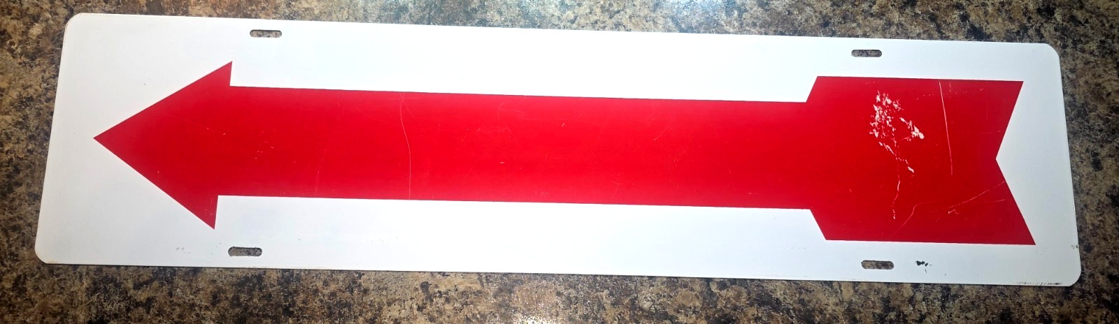 Arrow Aluminum Metal Sign Red & White 6&Prime;X24&Prime; 2 Sided