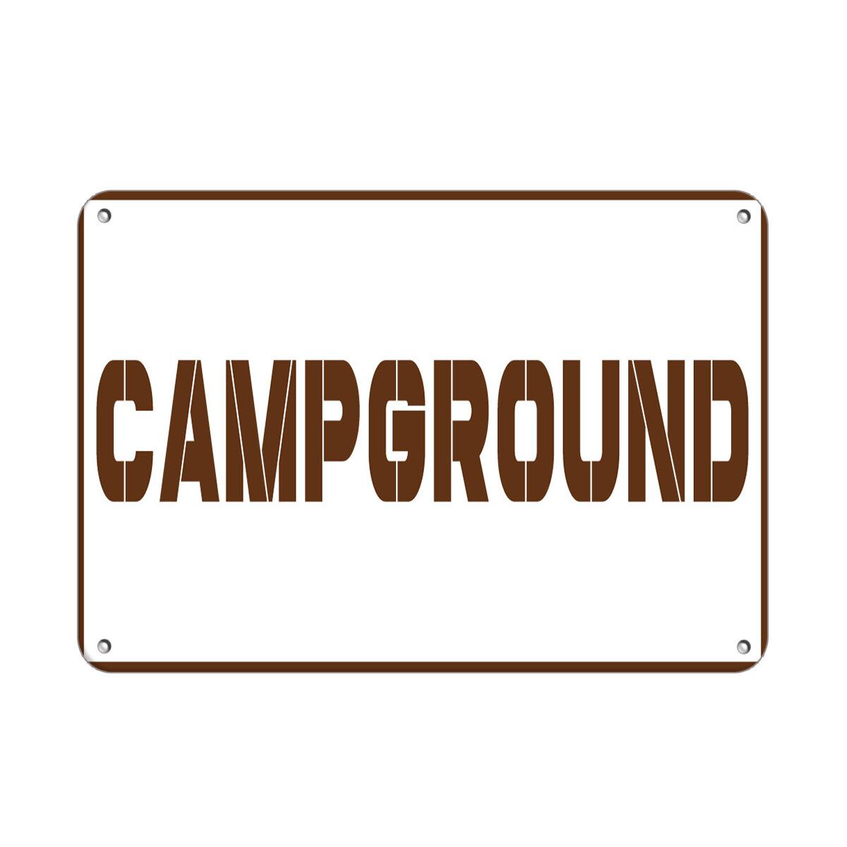 Aluminum Horizontal Metal Sign Multiple Sizes Campground A Activity Hiking White