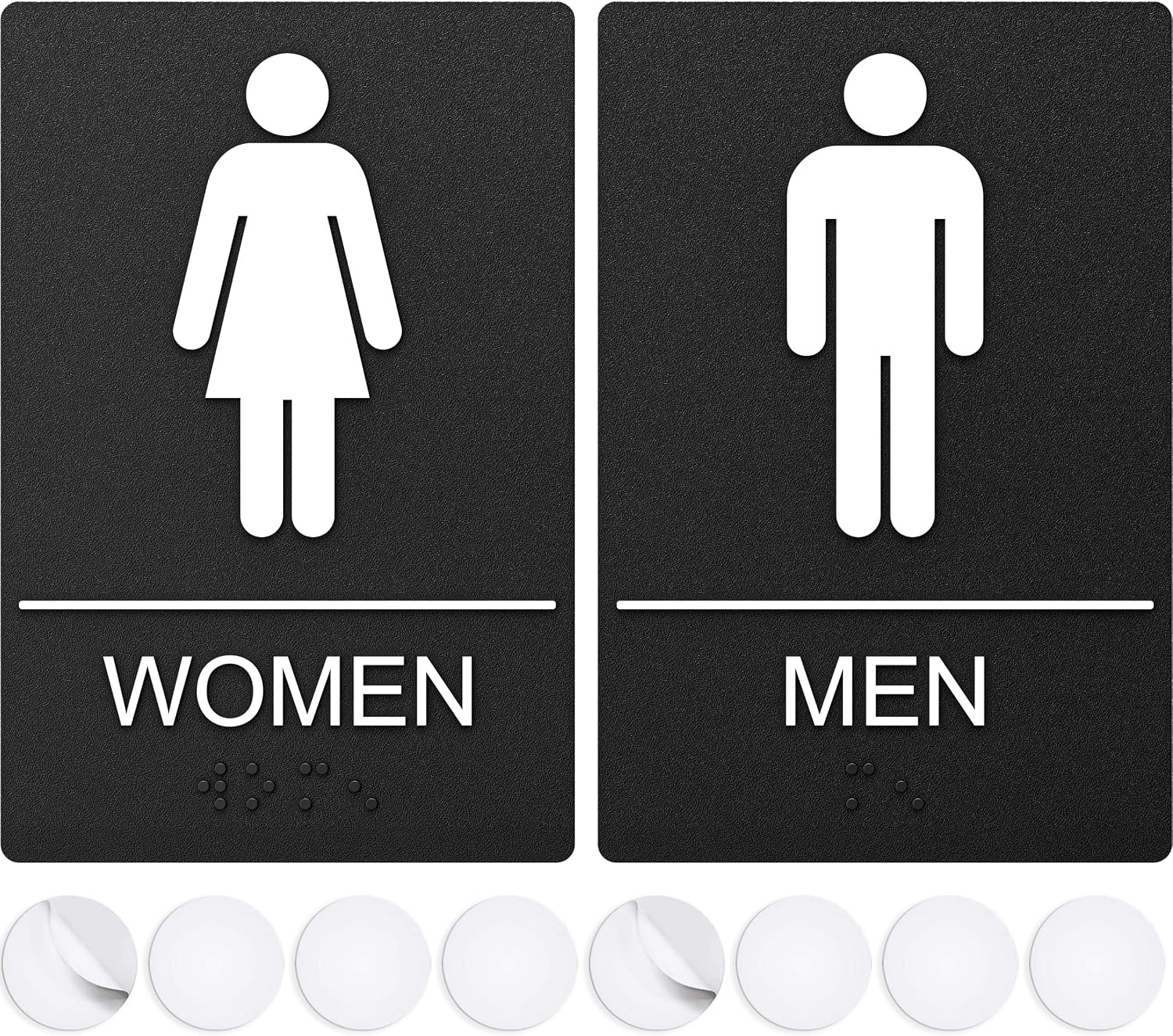 Restroom Sign for Business – 9 X 6 Inch – 1 Pack | ADA Compliant, Raised Text wi