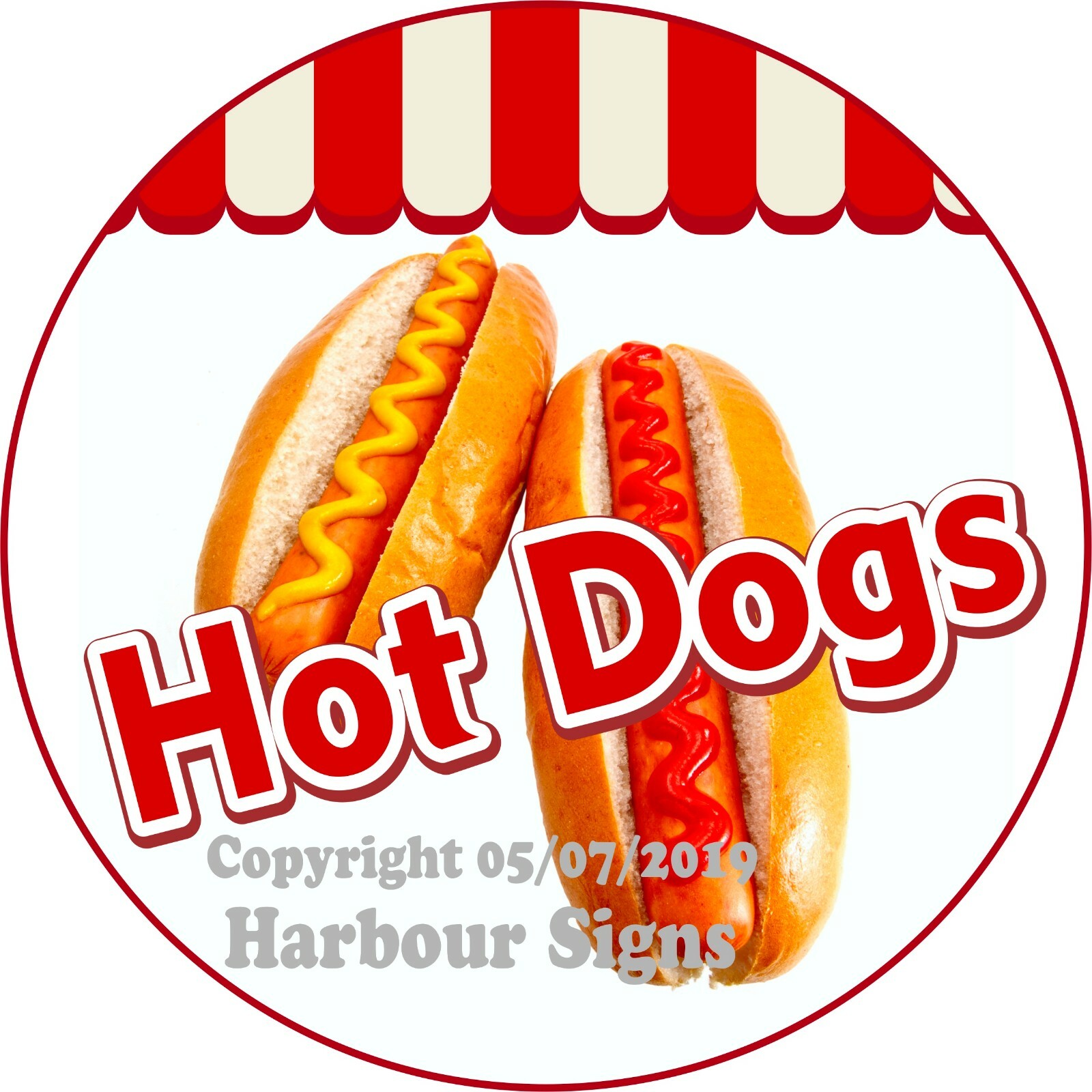 Hot Dogs DECAL (Choose Your Size) Concession Food Truck Vinyl Circle Sticker
