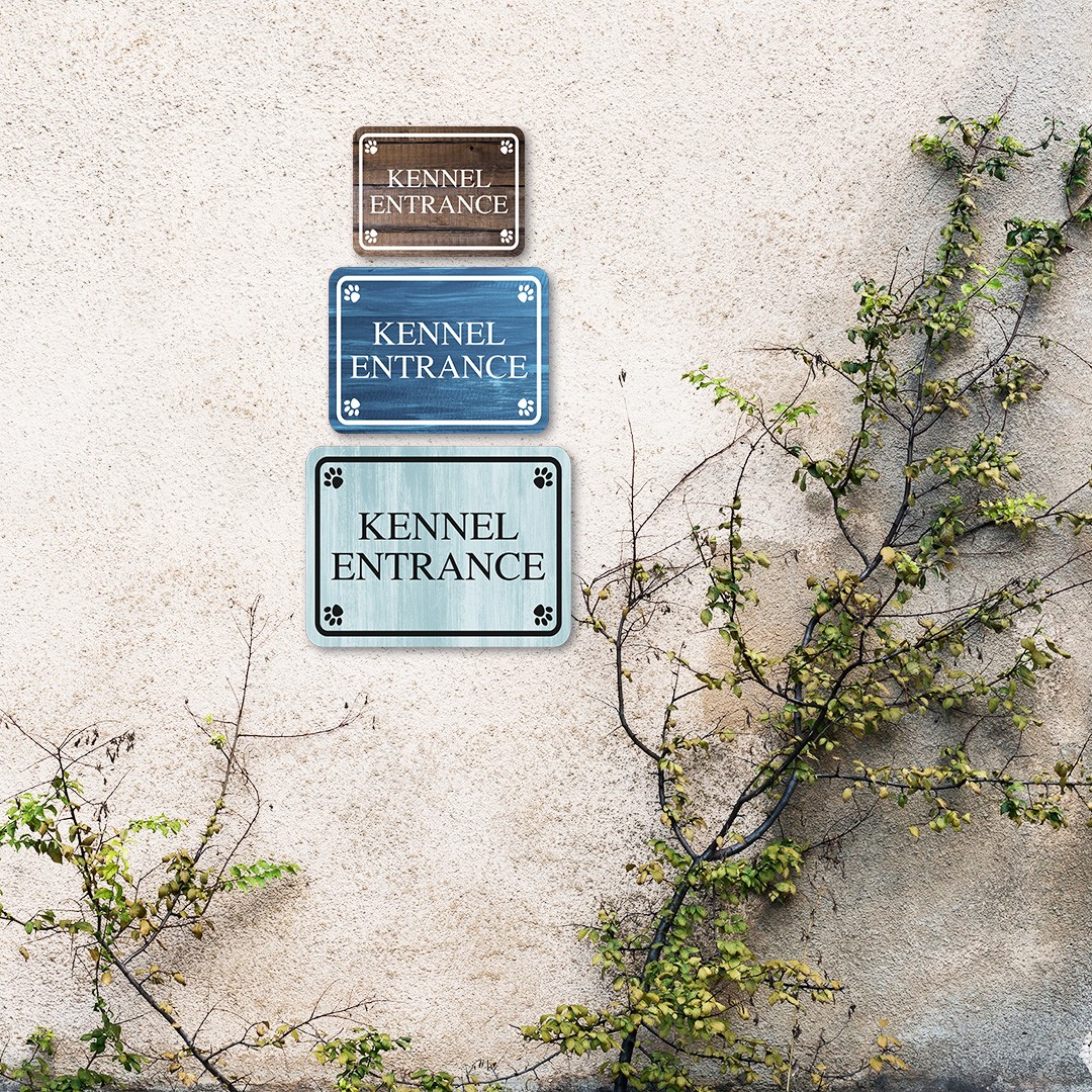 Classic Framed Plus Kennel Entrance Door or Wall Sign | Pet-friendly Signs