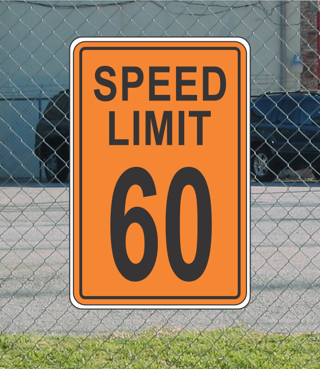 Orange Speed Limit 60 Metal Sign for Street Road Highway Parking Lot 12&Prime;x18&Prime; mph