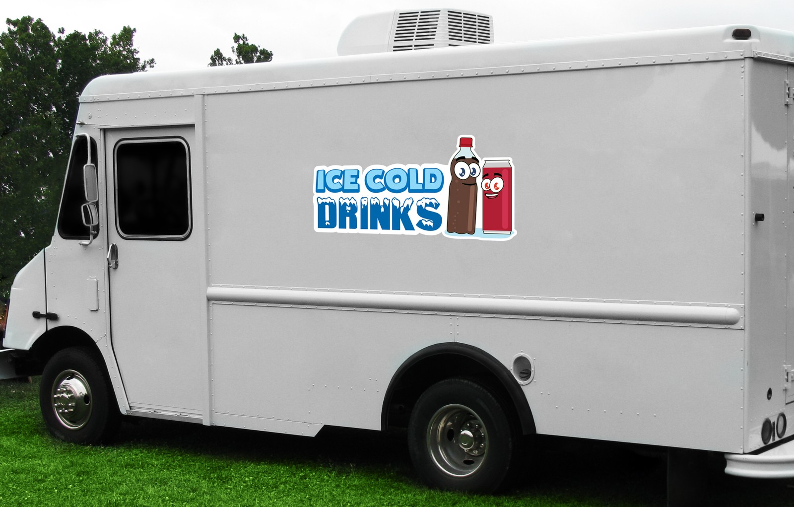 ICE COLD DRINKS 3 Concession Decal sign cart trailer stand sticker equipment
