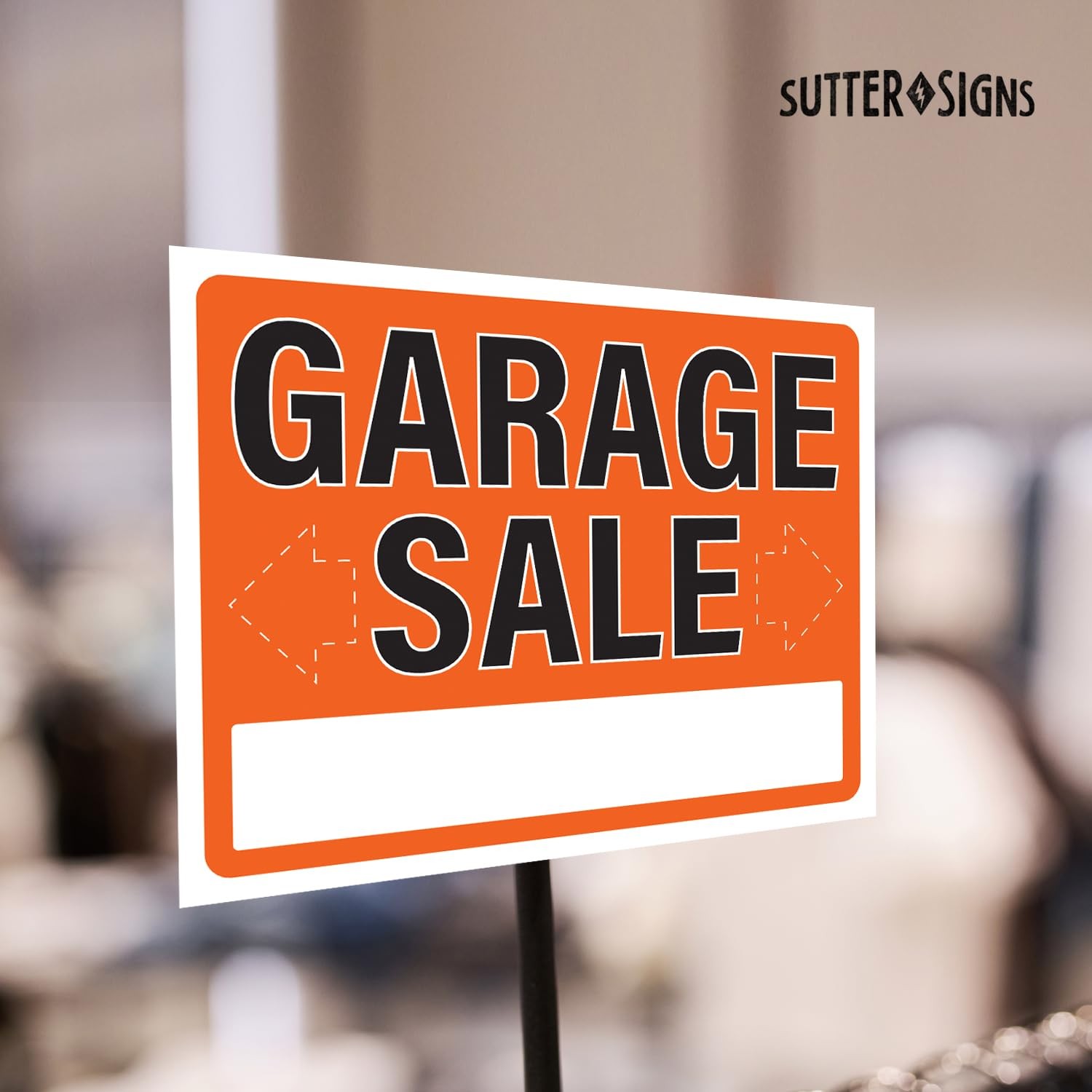 4pk Garage Sale Signs | Large Weatherproof Plastic Signs with Fill In Arrows …