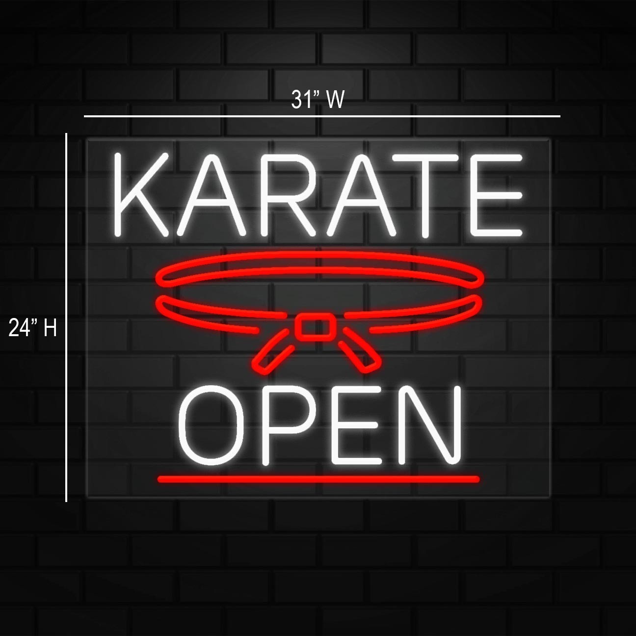 Karate Neon Sign for Retail Displays | LED Flex Neon | 31&Prime;W x 24&Prime;H x 1&Prime;D