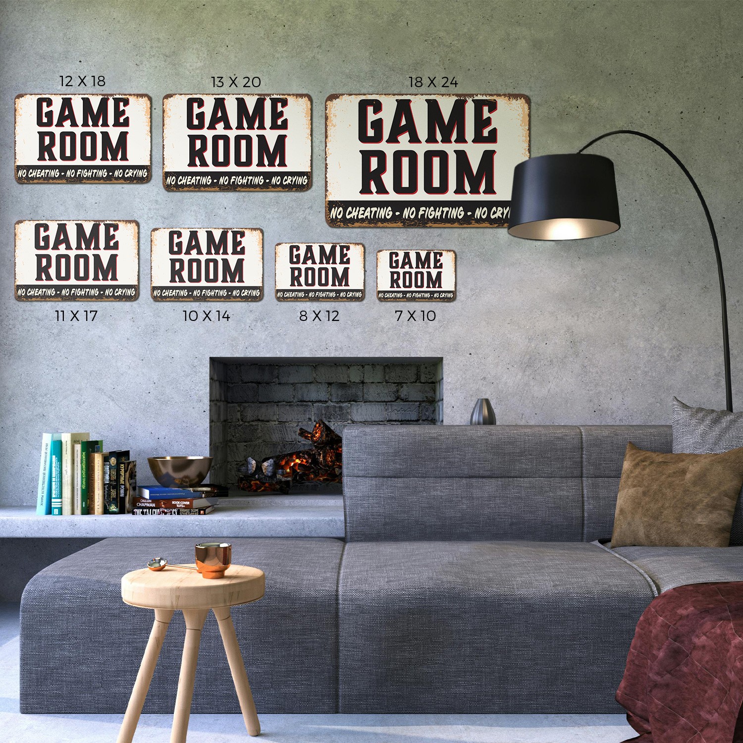 Game Room Street Sign Press Start Have Fun Durable Perfect for Dens Basements