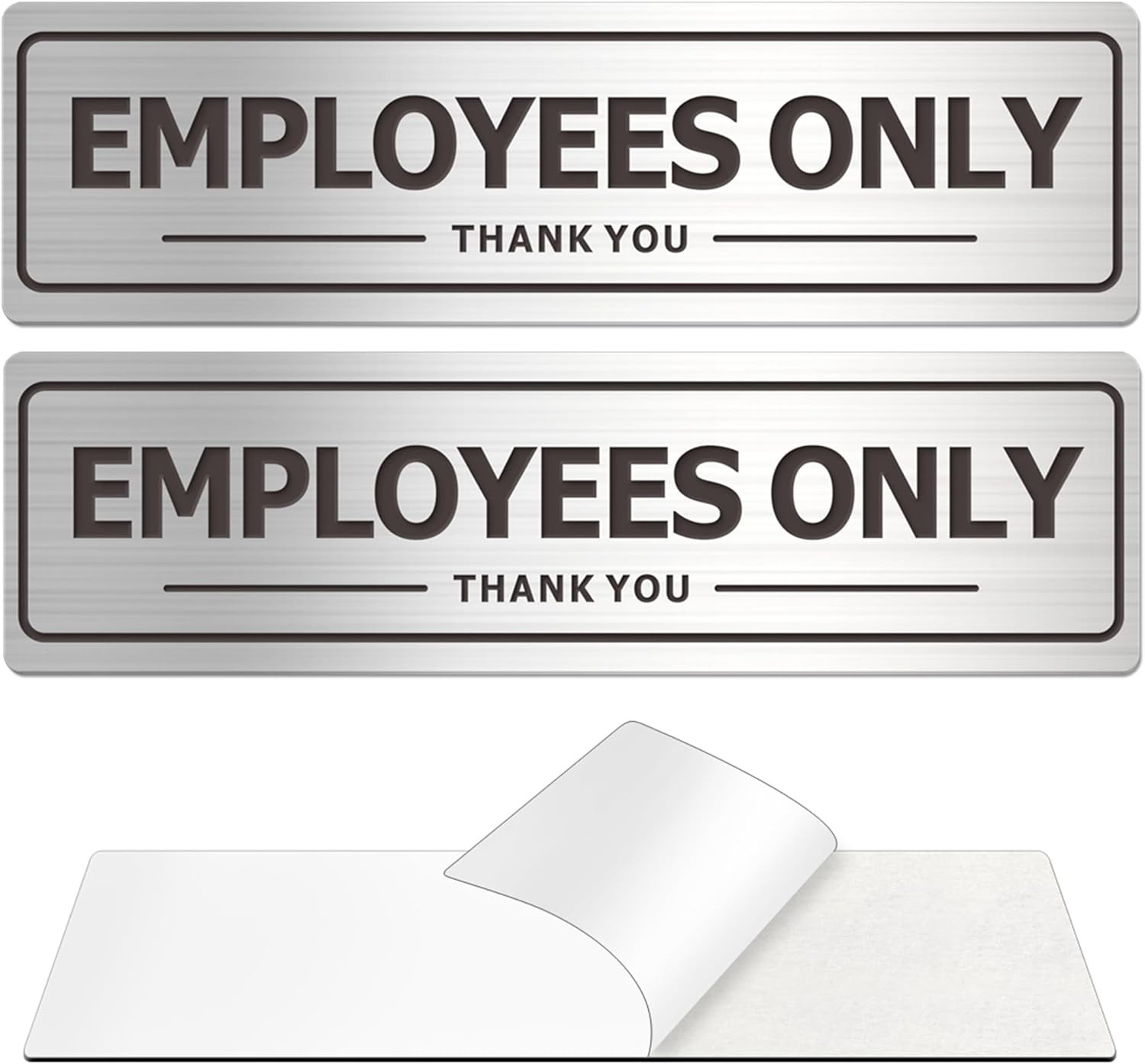 Employees Only Sign – 2 Pack Office Door Signs for Business Store Wall – Aluminu
