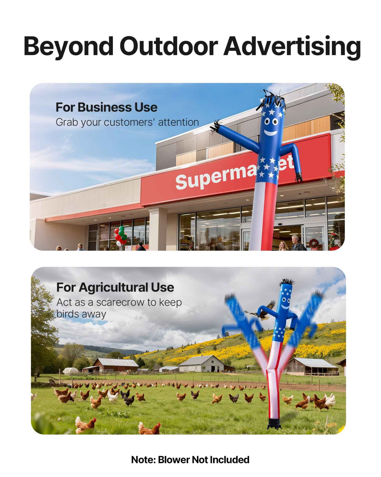 20ft Inflatable Tube Man Wacky Waving Air Dancer Advertising (No Blower)