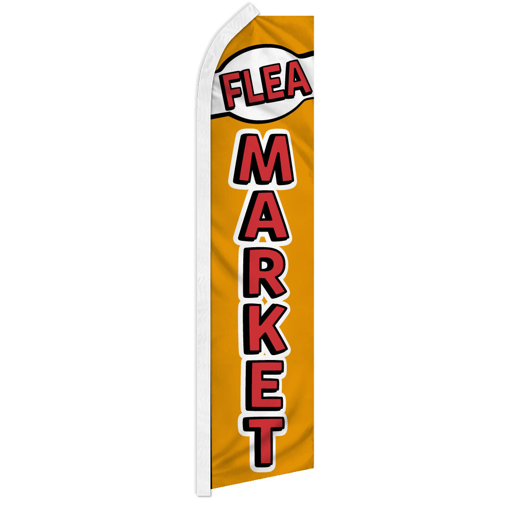 Flea Market Advertising Swooper Feather Flutter Flag Antiques Thrift