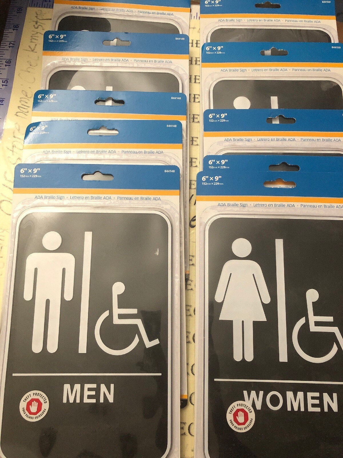 Hillman 844150 844148 5X Women 5X MEN Accessible ADA Braille Self Adhesive Sign