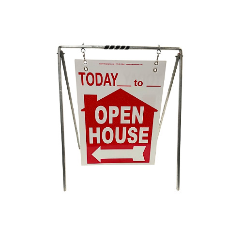 Real Estate Open House Sign Kit Metal A-Frame 5-Pack Red House Swinger Today