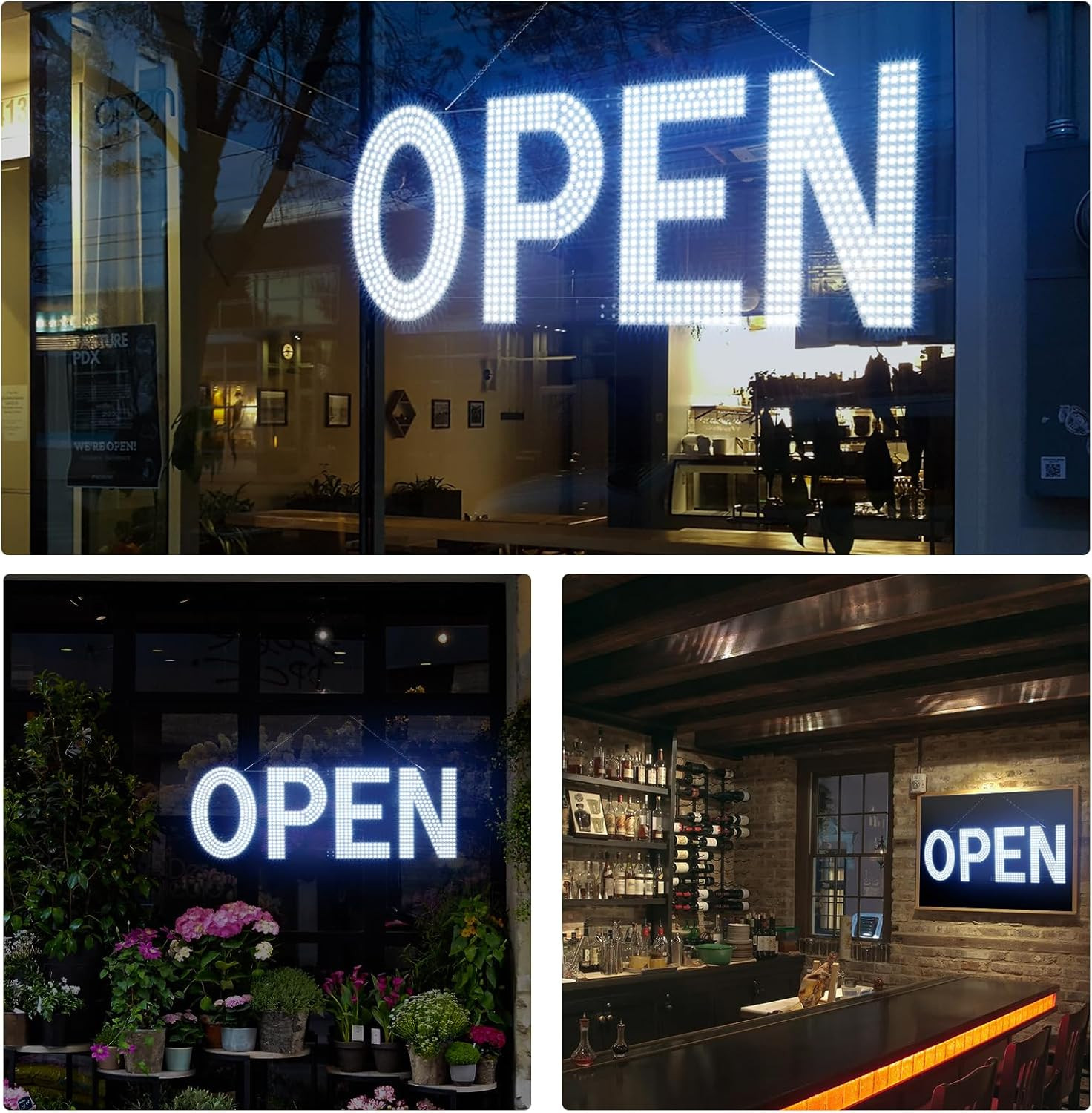 LED Open Signs for Business, 40&Prime;X14&Prime; Dimmable Large LED Open Light up Sign with
