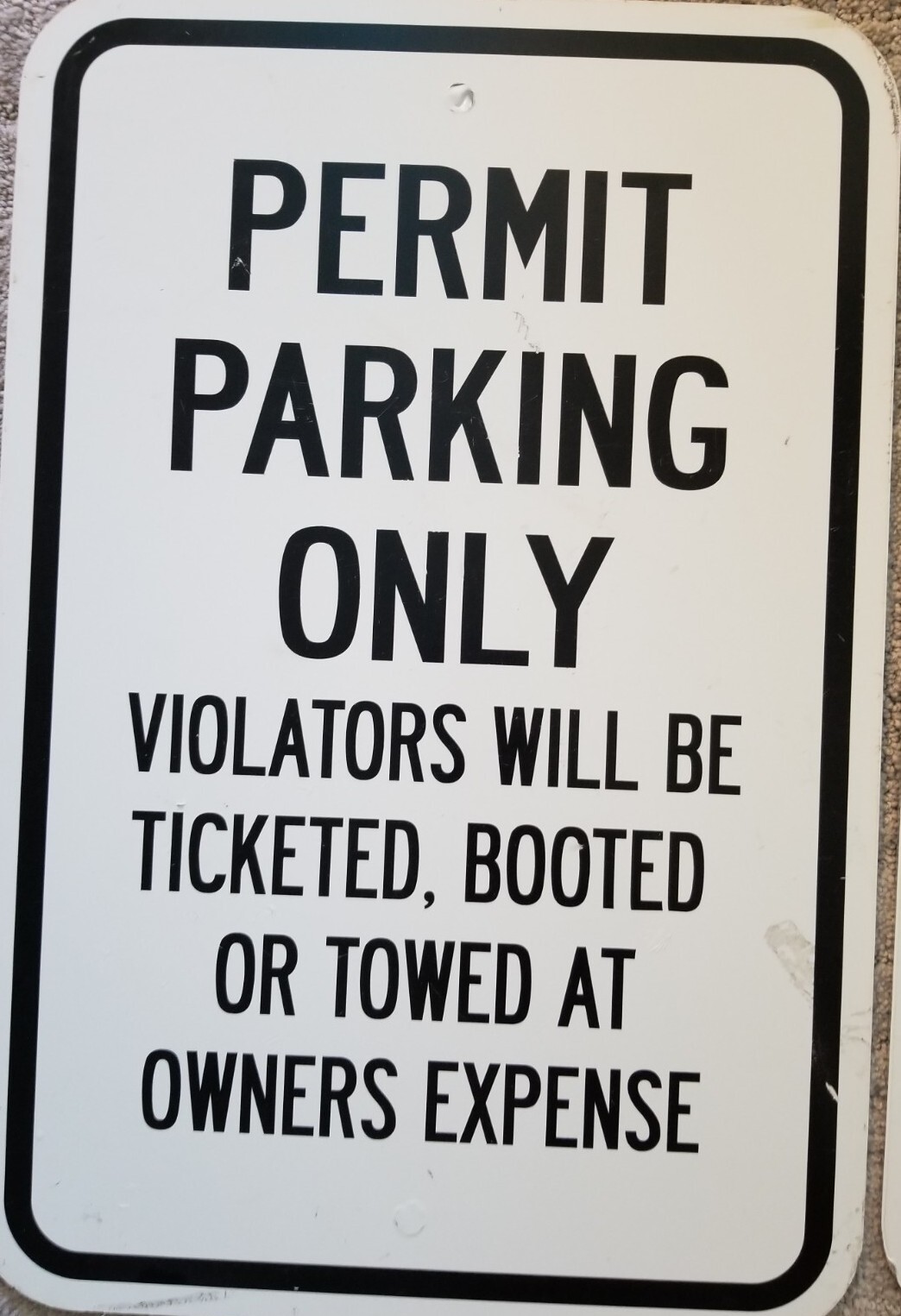 3 Signs 12&Prime;x18&Prime; Heavy Gauge Aluminum Signs 1 – RESIDENT PARKING ONLY, 2 – PERMIT