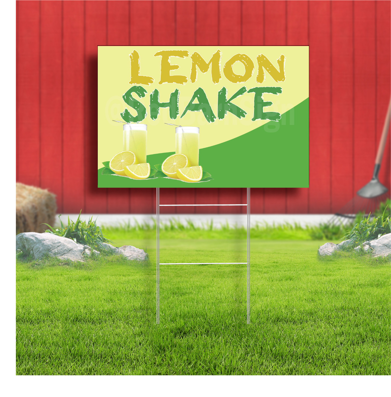 Lemon Shake Coroplast Sign Plastic Indoor Outdoor Yard Sign