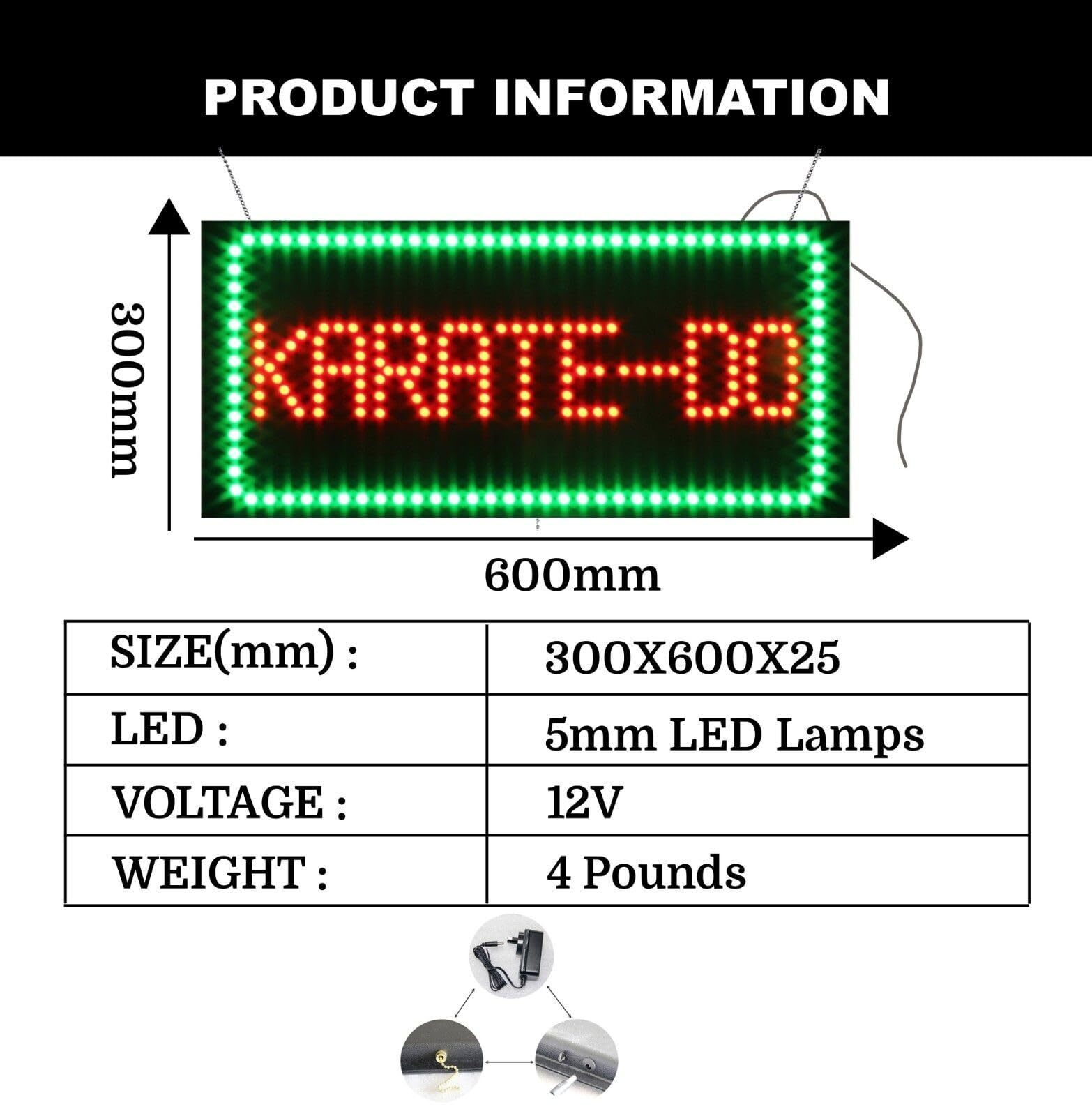 LED Karate-Do Sign for Business Displays | Light Up Sign | 12&Prime;H x 24&Prime;W x 2&Prime;D
