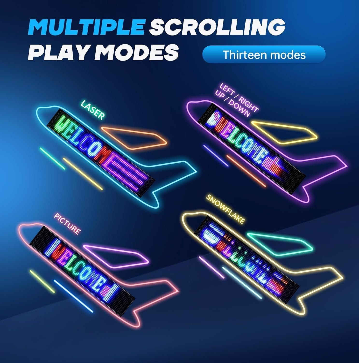 Eye-Catching Scrolling LED Sign, Bluetooth Control