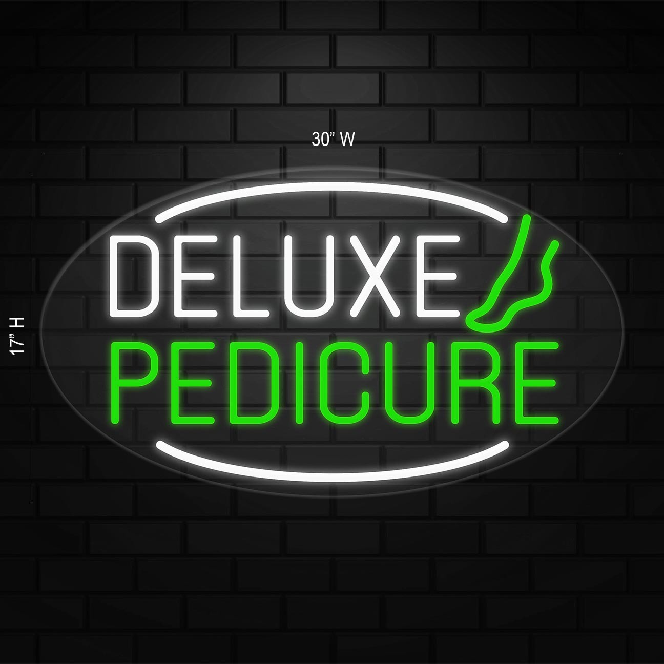Deluxe Pedicure Sign for Business Displays | LED Flex Neon | 30&Prime;W x 17&Prime;H x 1&Prime;D