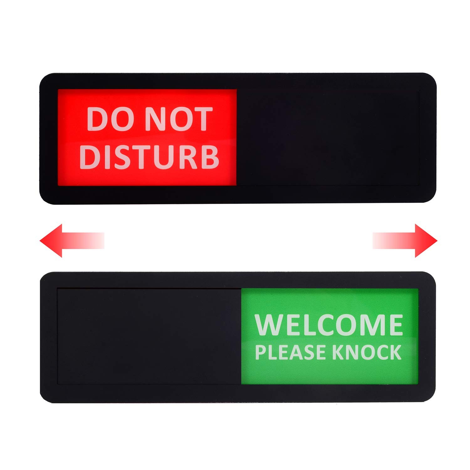 Kichwit Privacy Sign for Office 8.2&Prime; x 2.8&Prime;, Do Not Disturb, Plastic, Black
