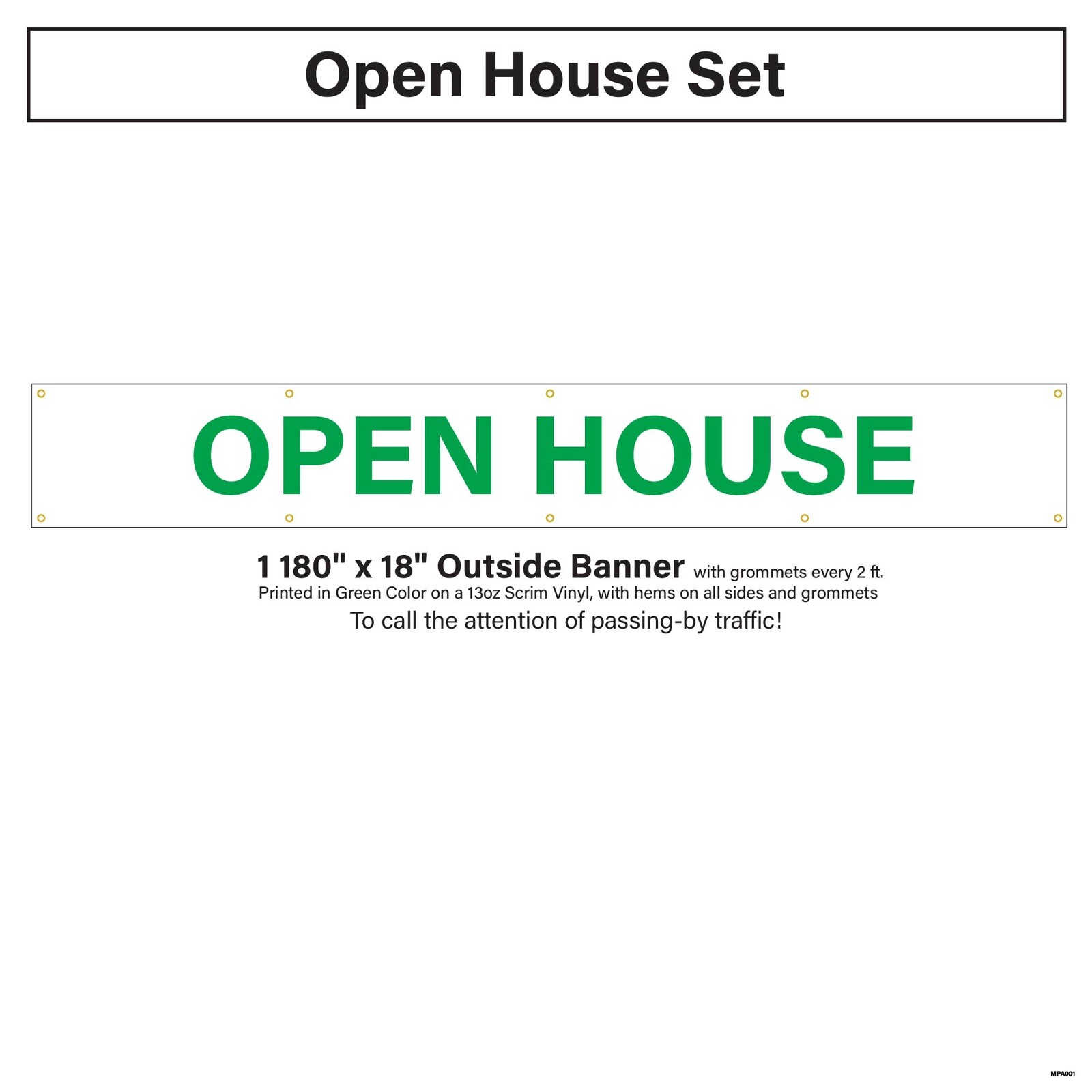OPEN HOUSE KIT WITH BANNER, YARD SIGNS AND WRITING CARDS!