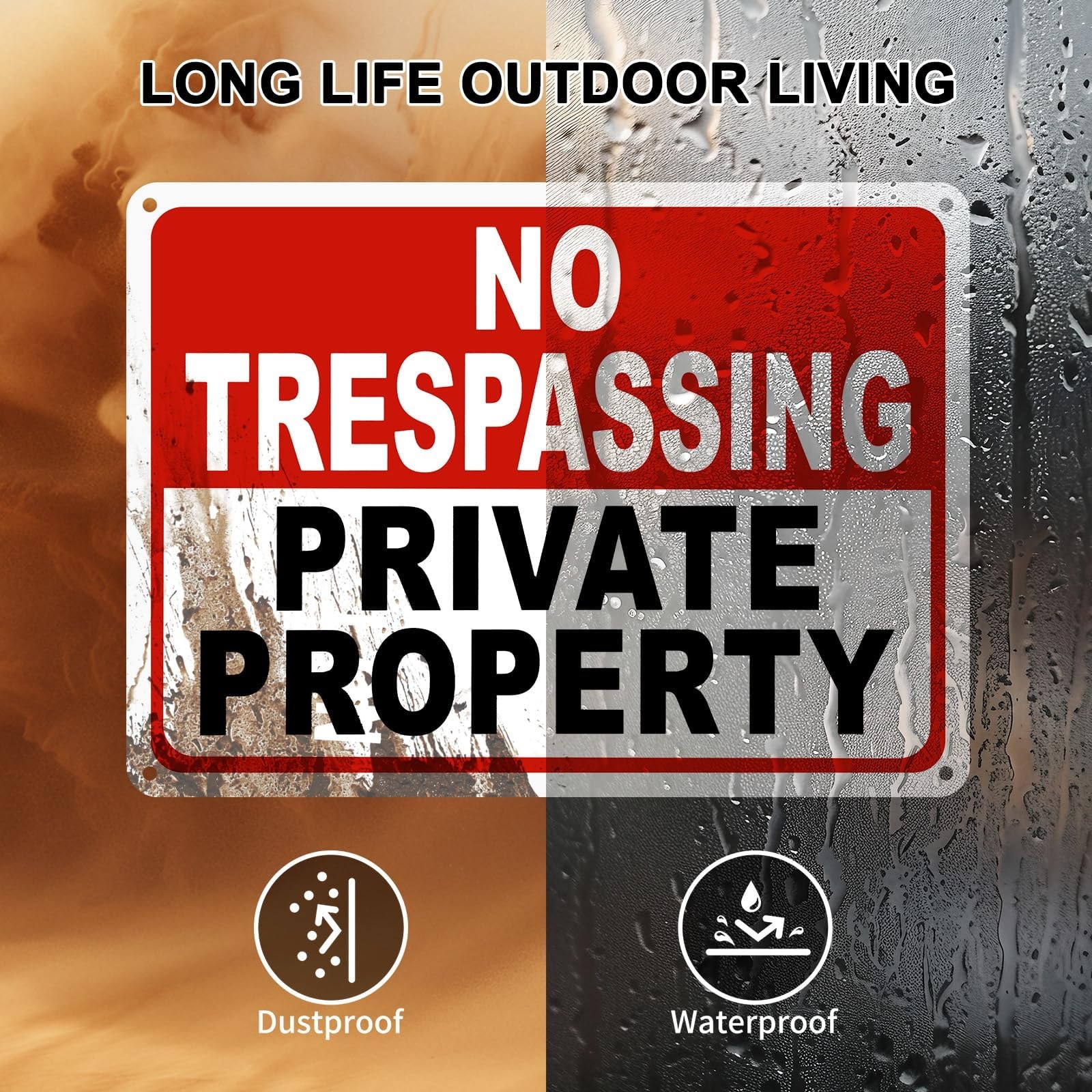 4 Pack Large No Trespassing Signs Private Property – 14X10 Inch 40 Mil Heavy Dut