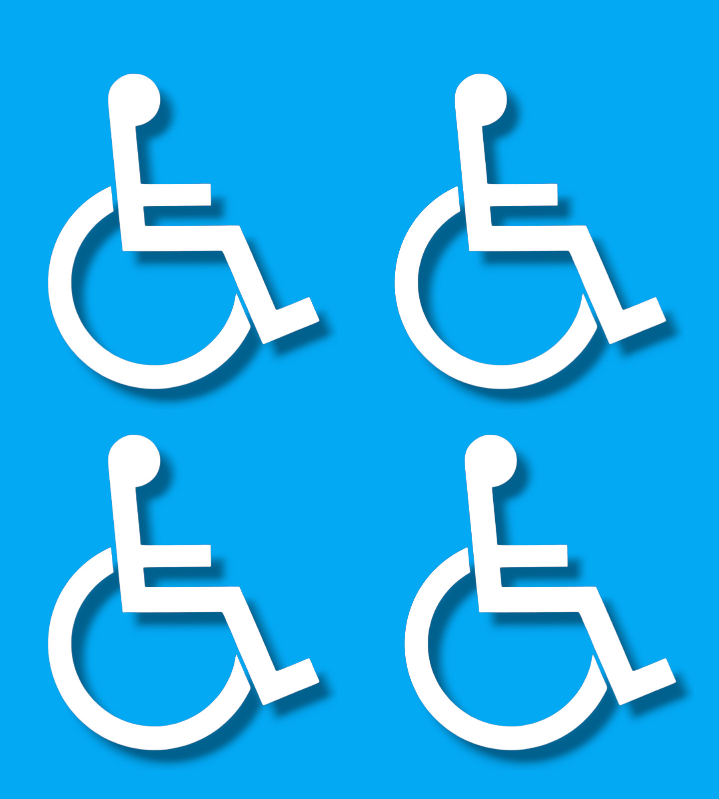 4-Pack Handicap Disability Decal Stickers – Enhance Road Safety/Parking