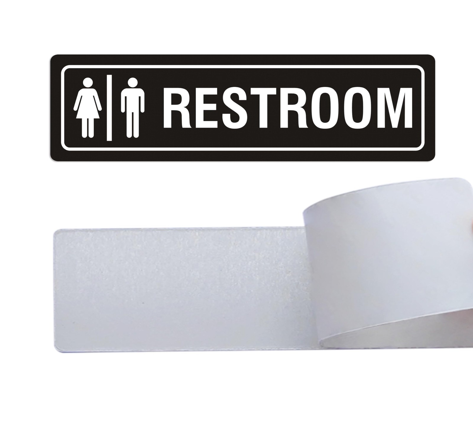 Restroom Sign Unisex for Business and Home, 7&Prime; x 2&Prime; SelfAdhesive Metal for Of…