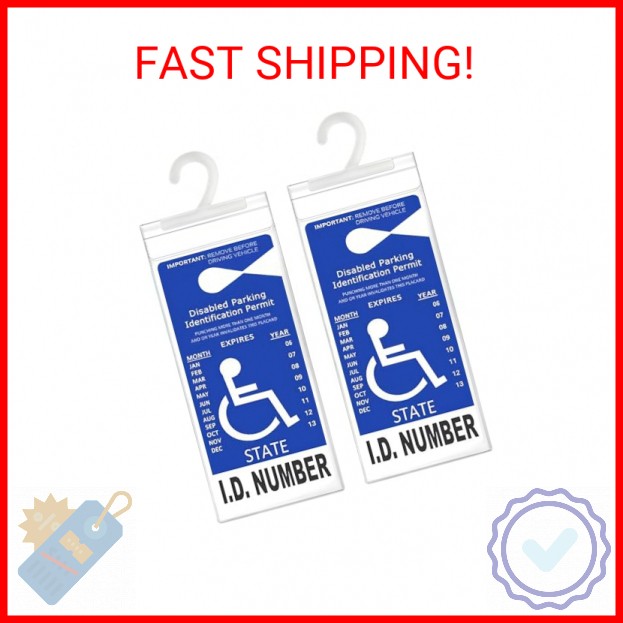 LotFancy Handicap Placard Holder, Ultra Transparent Disabled Parking Permit Prot