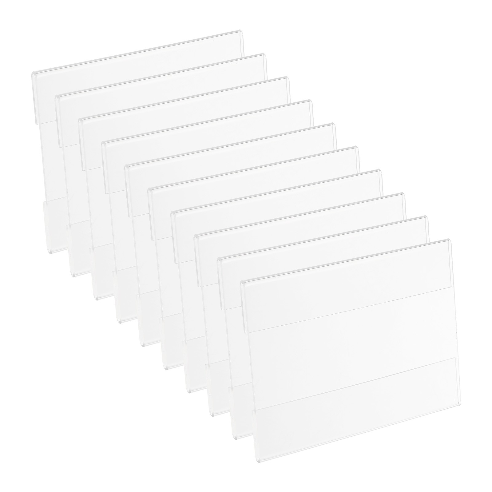 10Pcs 3.5×4.5&Prime; Wall Mount Acrylic Sign Holder with Tape for Office, Clear