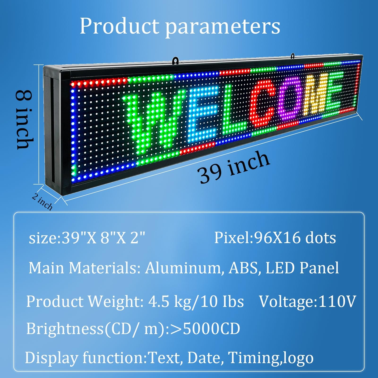 P10 Programmable Scrolling Led Sign Outdoor Digital Sign Display 39&Prime;X8&Prime;